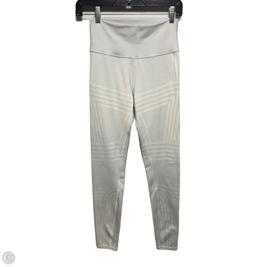 Athletic Leggings By Alo In Grey & White, Size: S