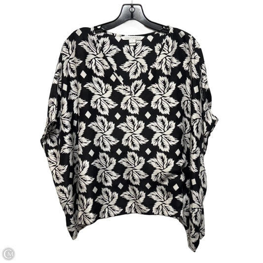 Adria Silk Blouse Designer By Diane Von Furstenberg In Black & White, Size: S