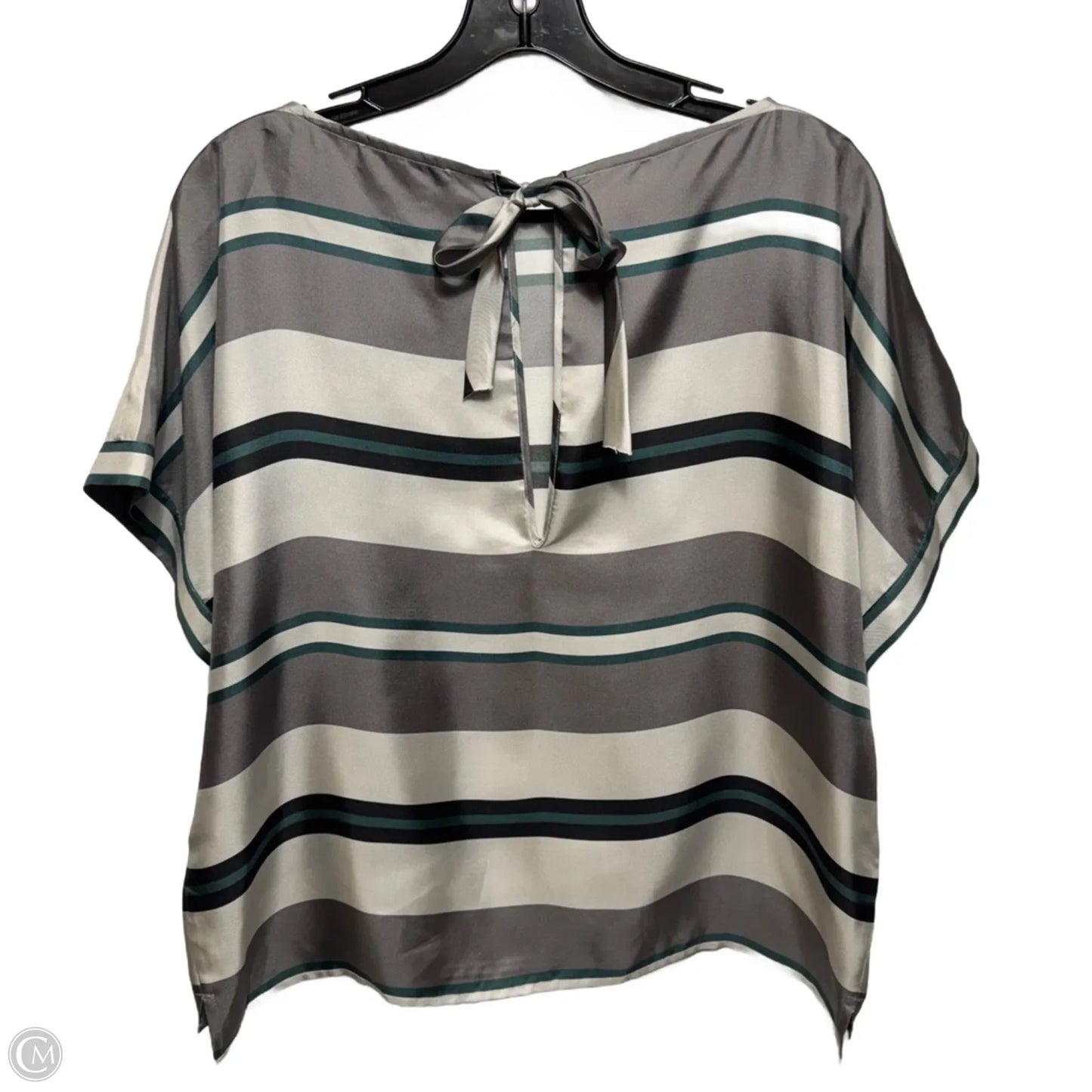 Silk Top Short Sleeve By Antonelli In Striped Pattern, Size: S