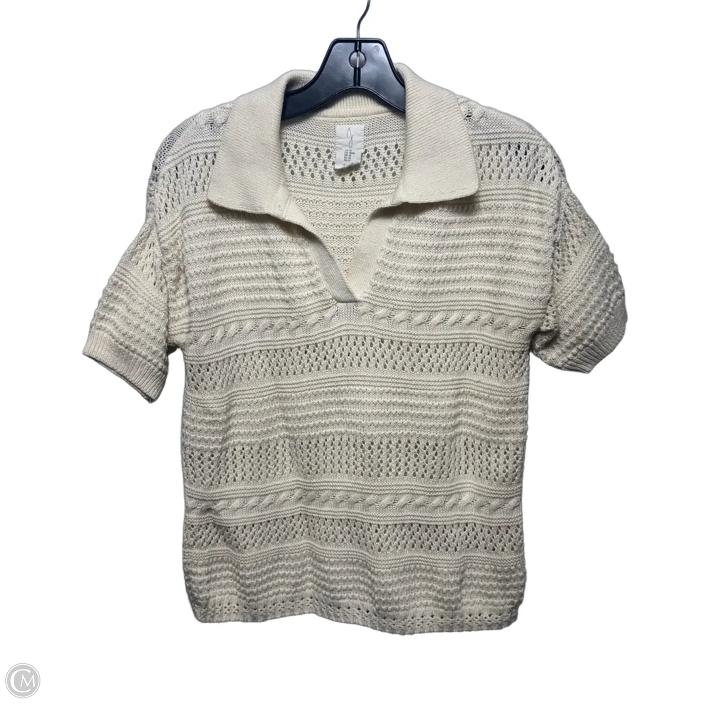 Sweater Short Sleeve By Joie In Cream, Size: M