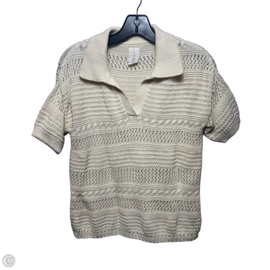 Sweater Short Sleeve By Joie In Cream, Size: M