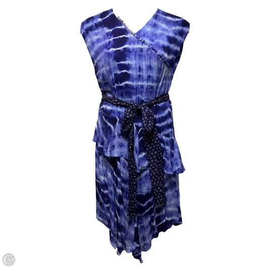 Silk Blend Midi Dress By Nicole Miller In Tie Dye Print, Size: 8