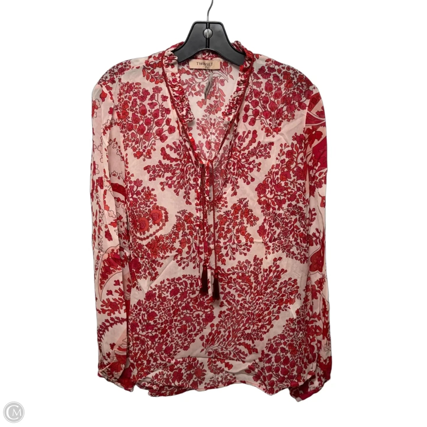 Top Long Sleeve By Twinset Milano In Floral Print, Size: 8 (It44)
