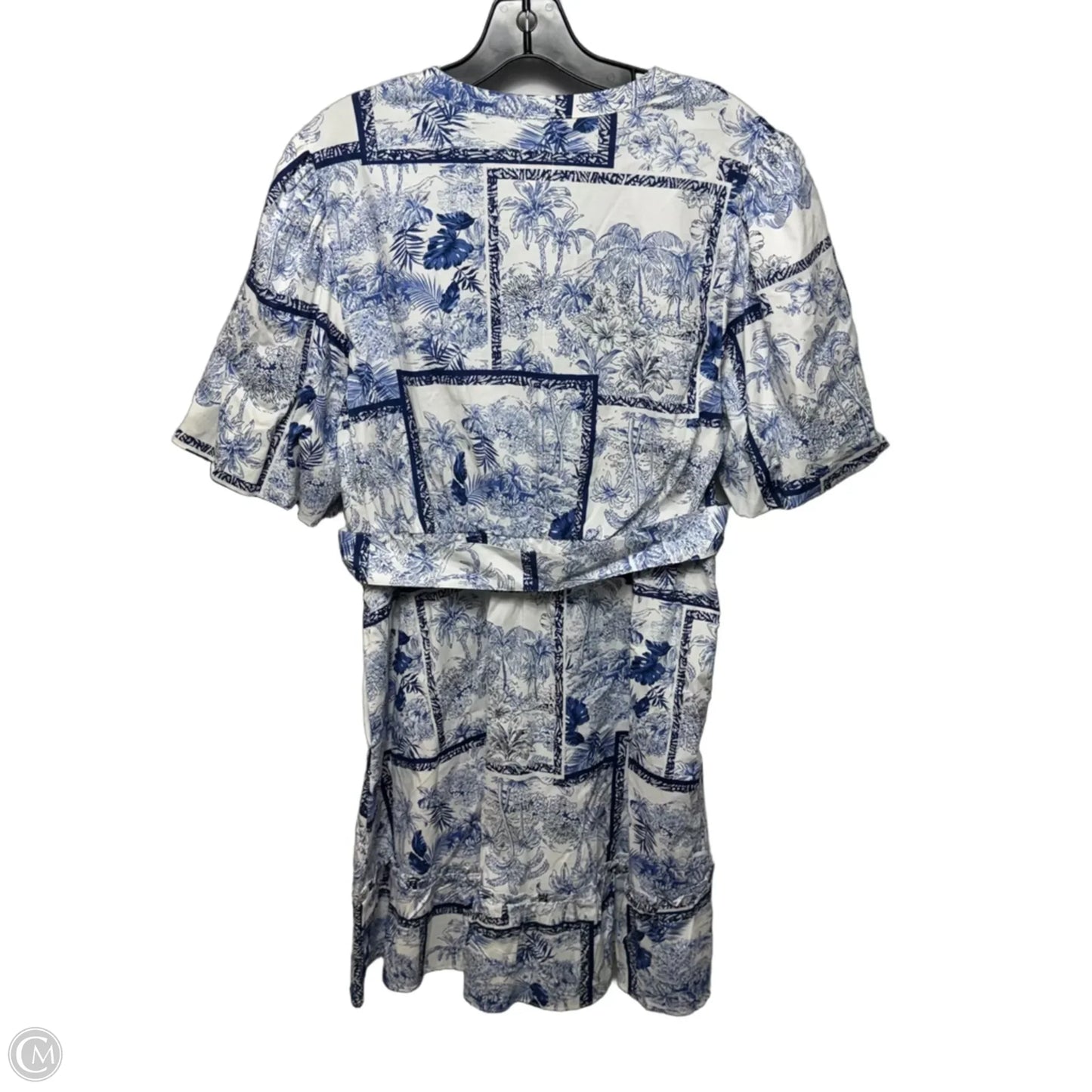 Floral Belted Mini Dress By Joie In Blue & White, Size: 8