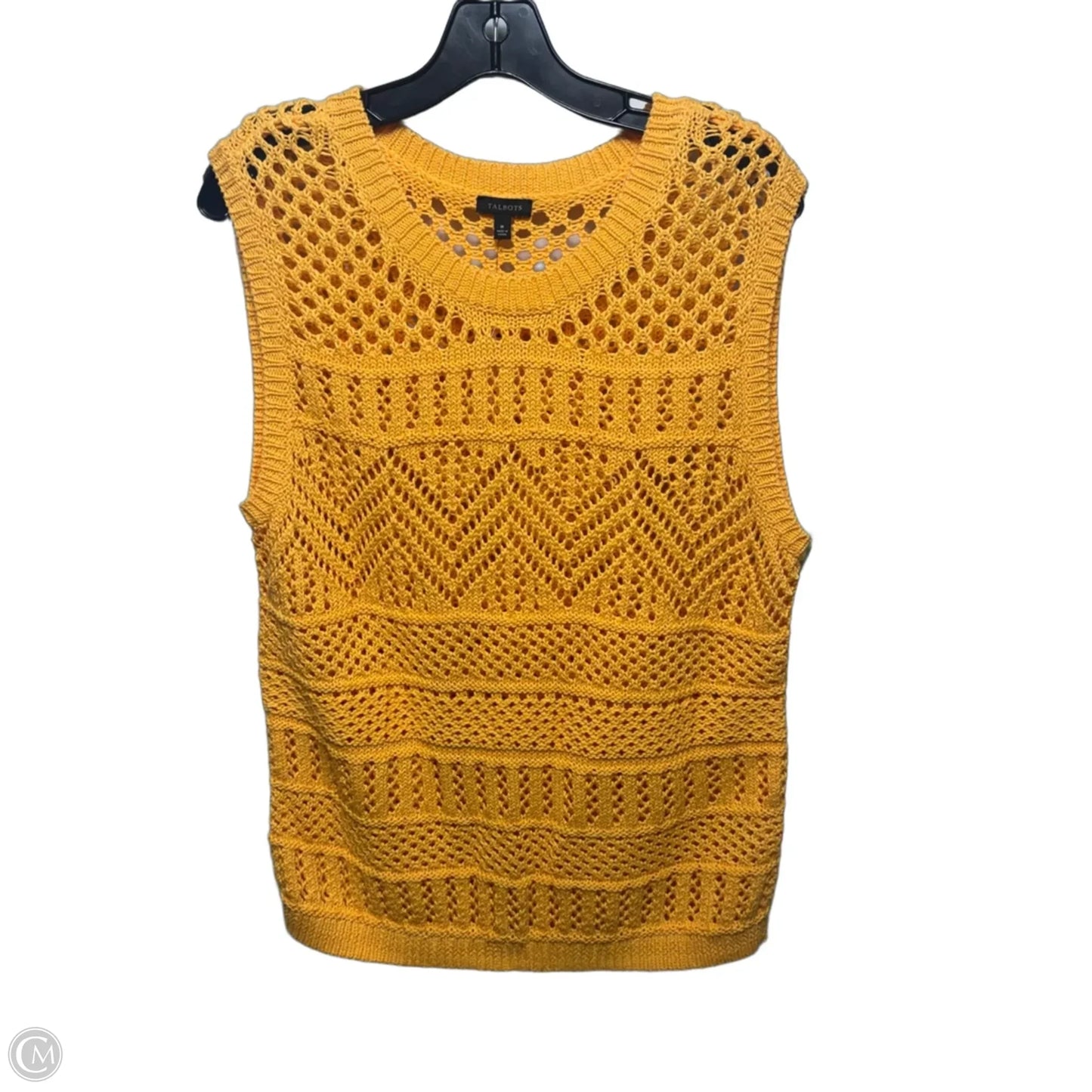 Vest Sweater By Talbots In Yellow, Size: M