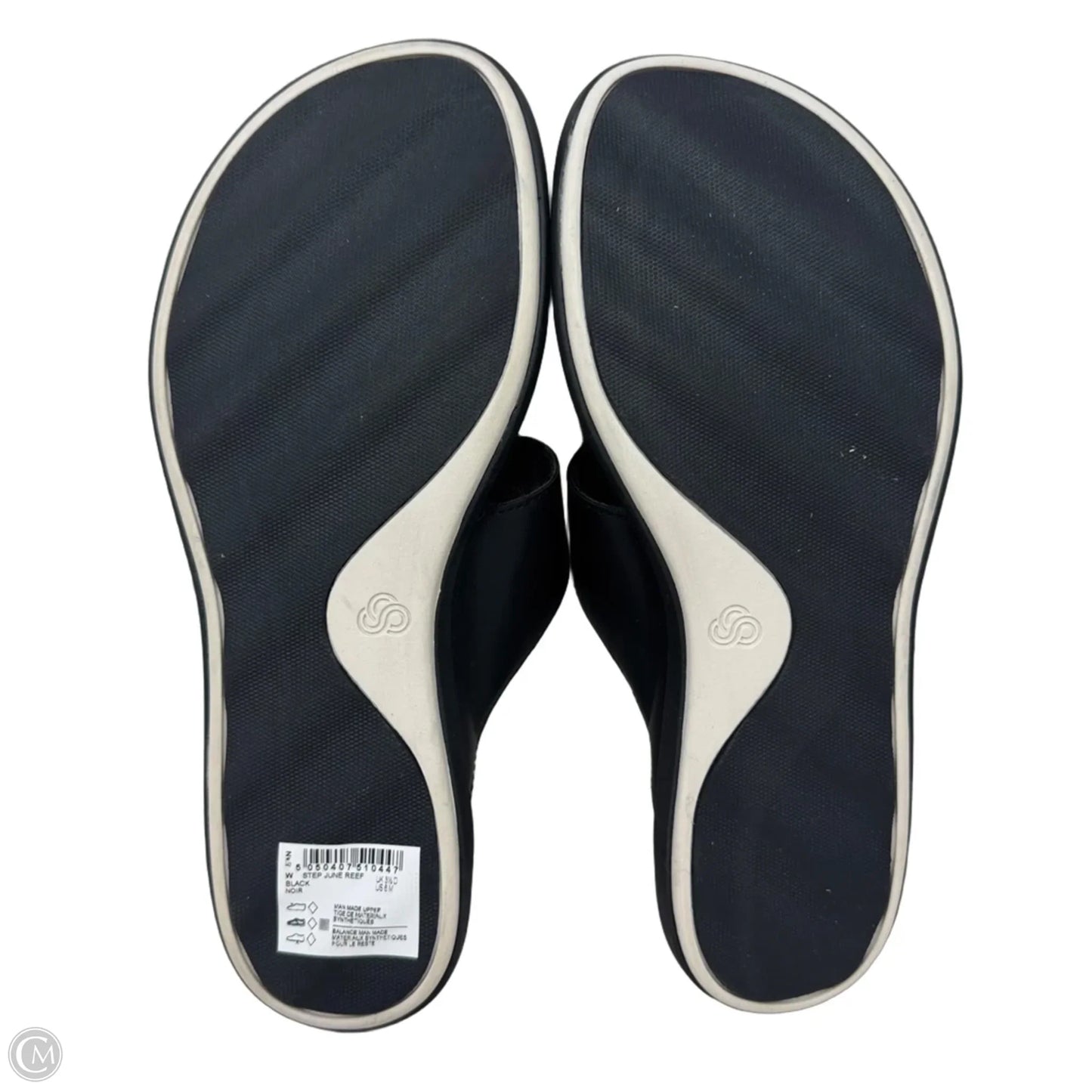 Sandals Flip Flops By Clarks In Black, Size: 6