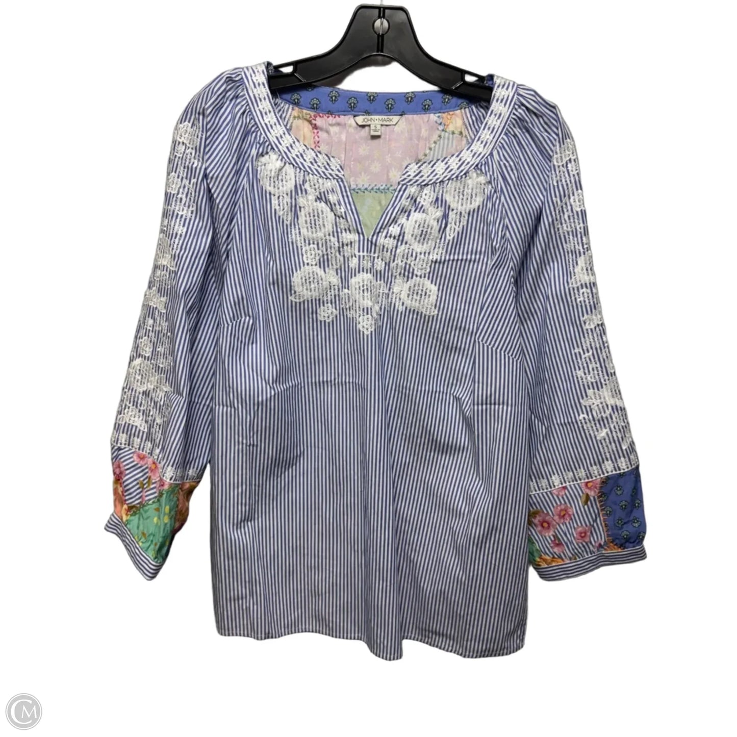 Top Long Sleeve By John Mark In Striped Pattern, Size: S