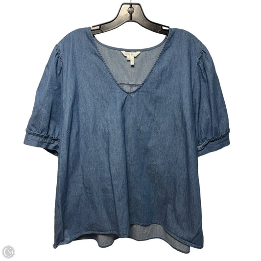 Top Short Sleeve By Draper James In Blue Denim, Size: Xxl
