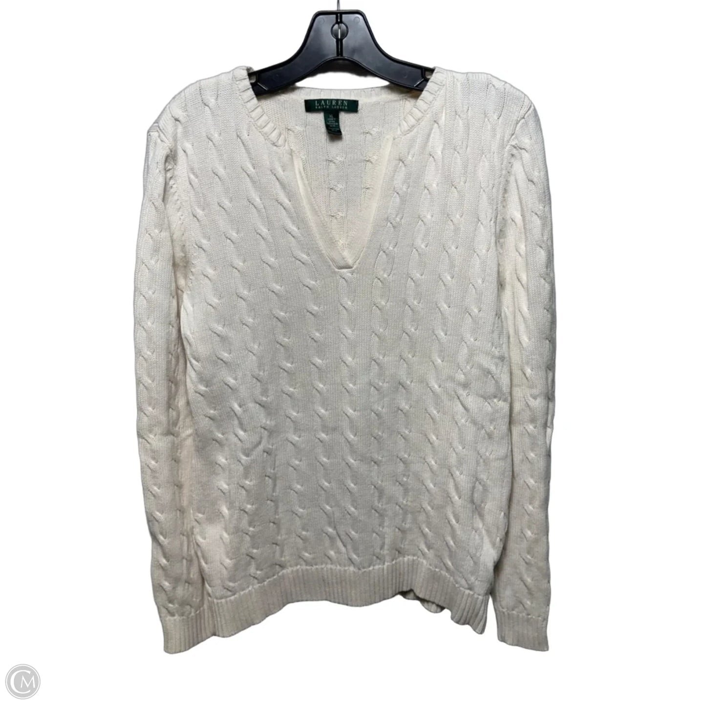 Sweater By Lauren By Ralph Lauren In Cream, Size: Xl
