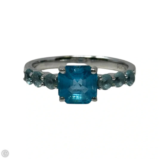 Blue Gem Ring Sterling Silver, Size: 8