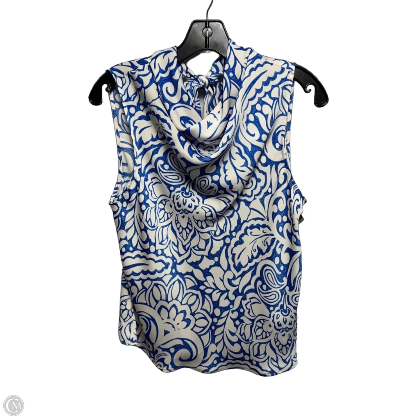 Top Sleeveless By Zara In Blue & White, Size: M