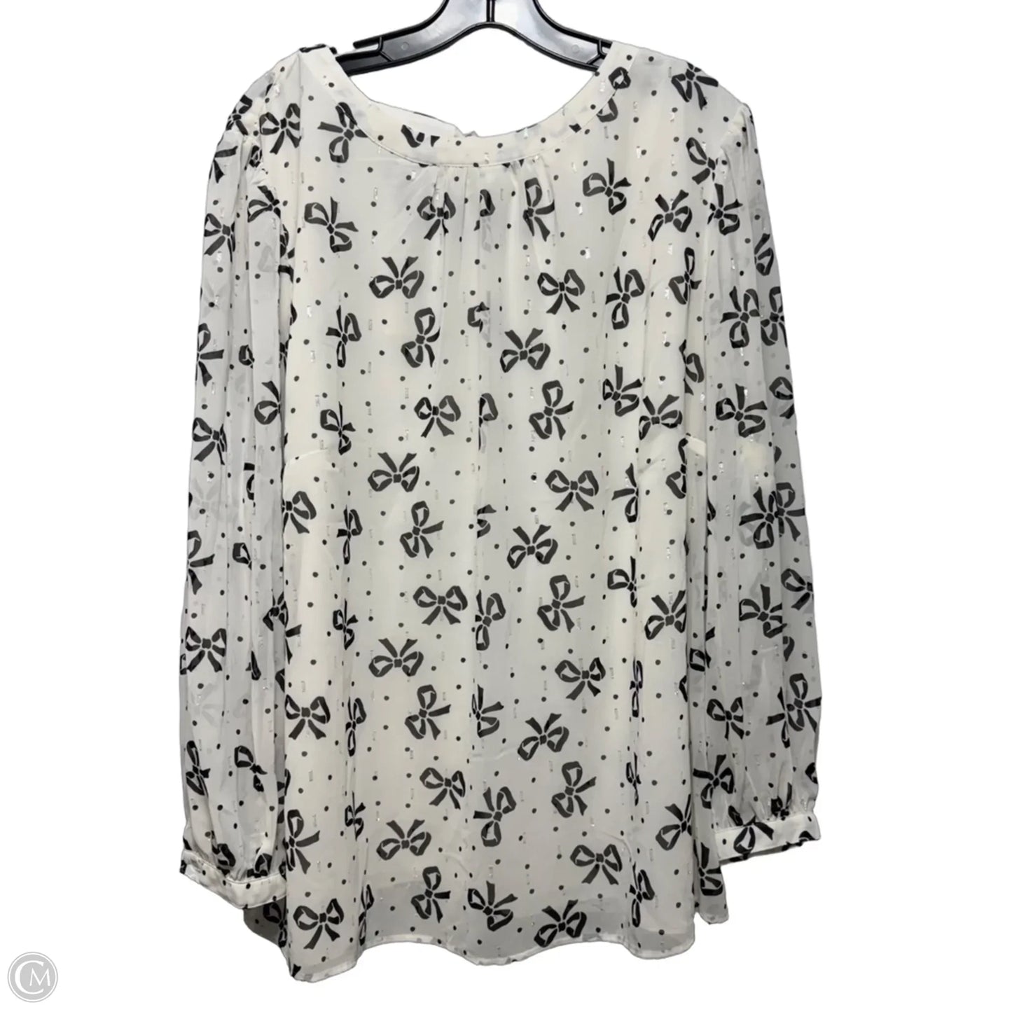 Top Long Sleeve By Talbots In Black & White, Size: 3x