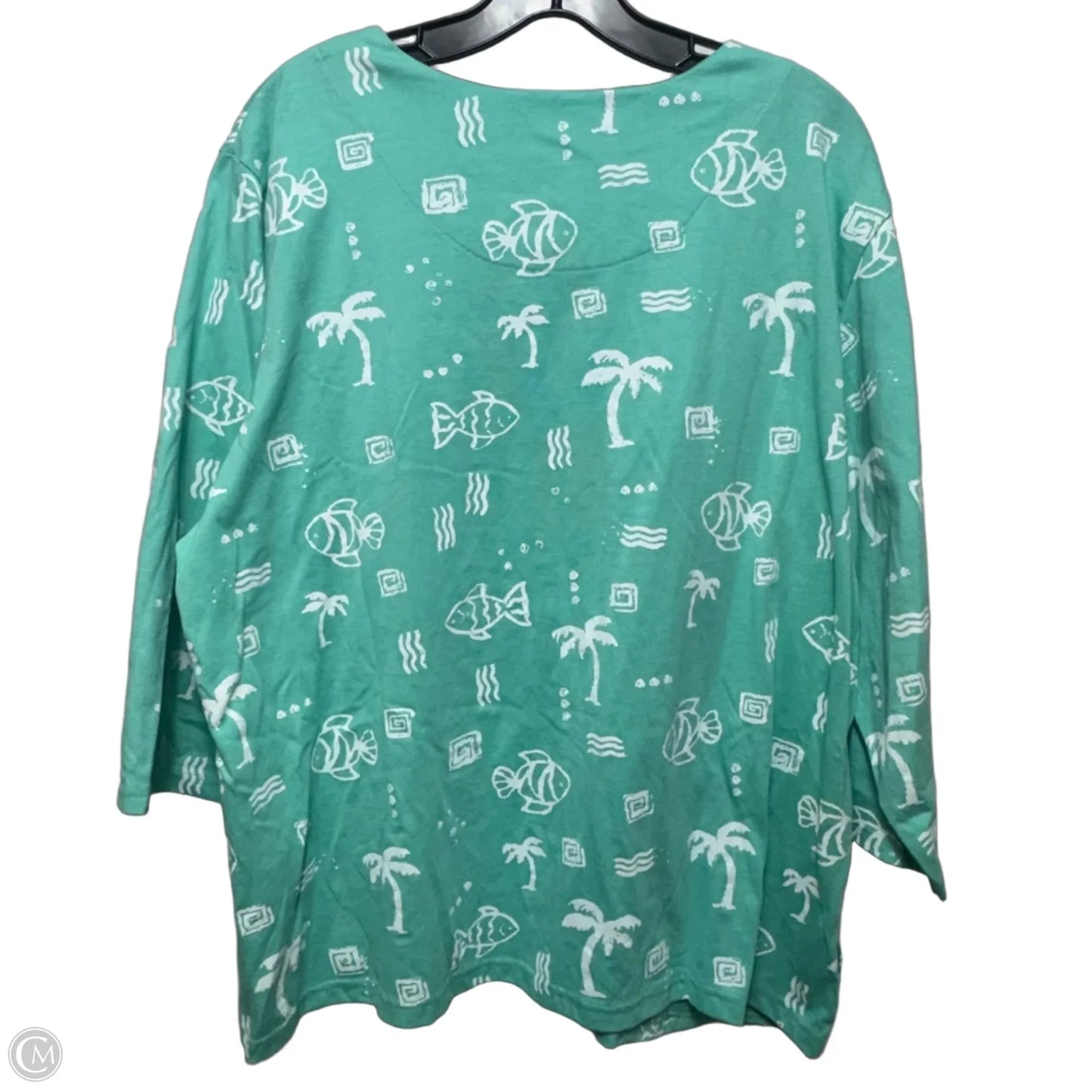 Top Long Sleeve By Palm Grove In Aqua, Size: 2x