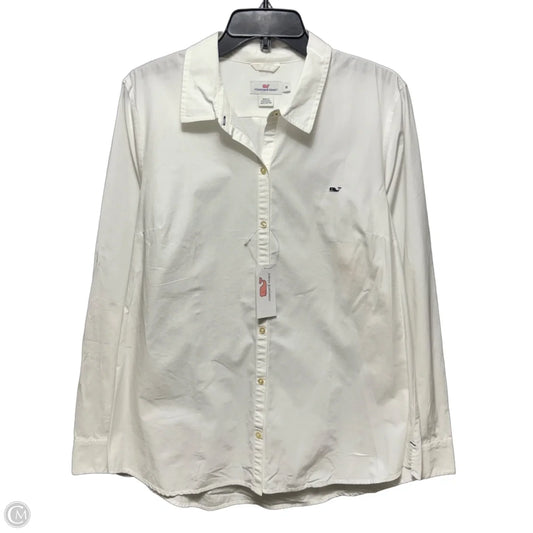 Top Long Sleeve By Vineyard Vines In White, Size: 16