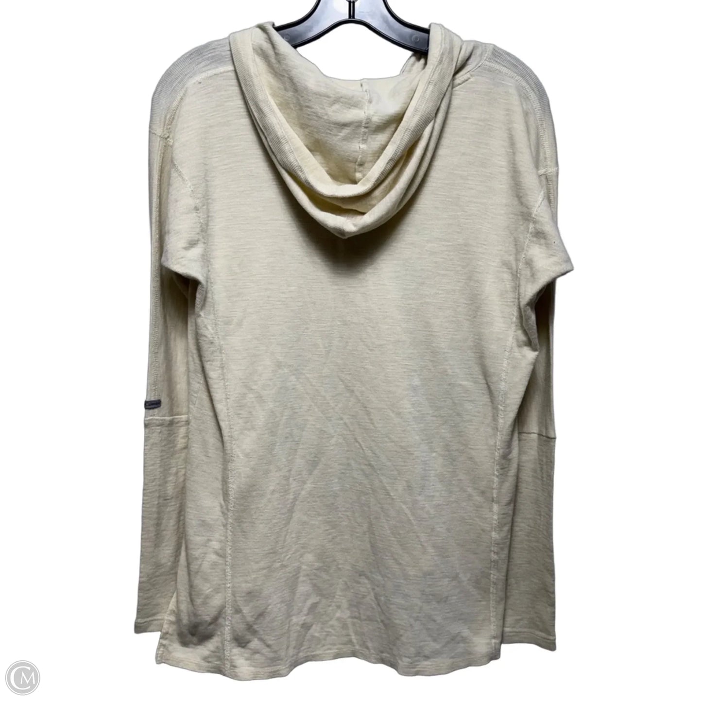 Athletic Top Long Sleeve Hoodie By Columbia In Cream, Size: M
