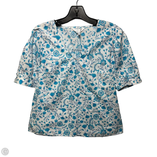 Top Short Sleeve By Draper James In Blue & White, Size: XS