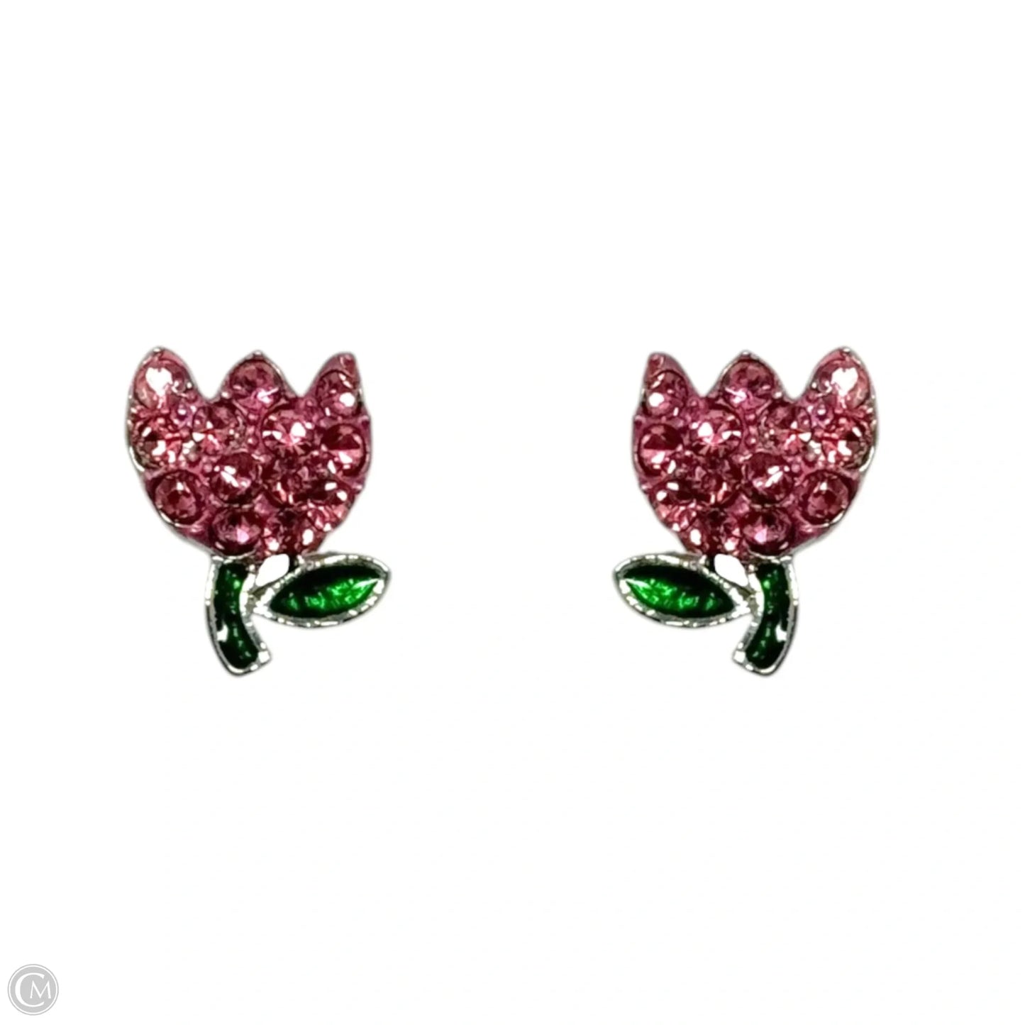 Rhinestone Tulip Stud Earrings