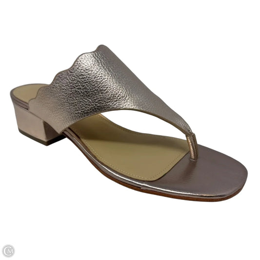 Veva Scalloped Thong Sandals By Marc Fisher In Rose Gold, Size: 9