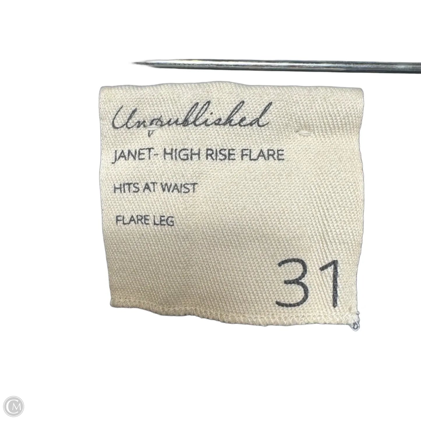 Janet-High Rise Flared By Unpublished In Moody Blue Denim, Size: 12/31