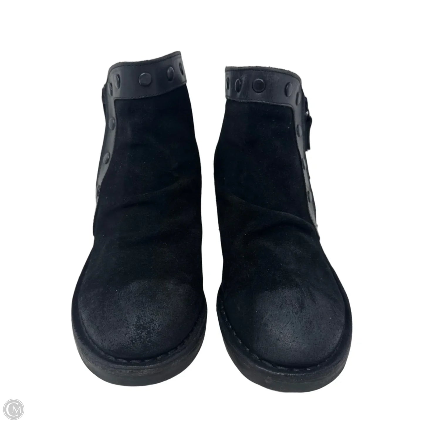 Duke Suede Boots Ankle Heels By Fly London In Black, Size: 7.5