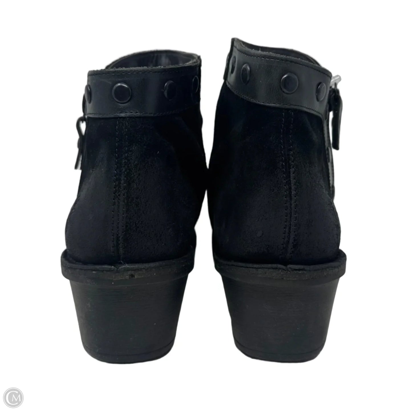 Duke Suede Boots Ankle Heels By Fly London In Black, Size: 7.5