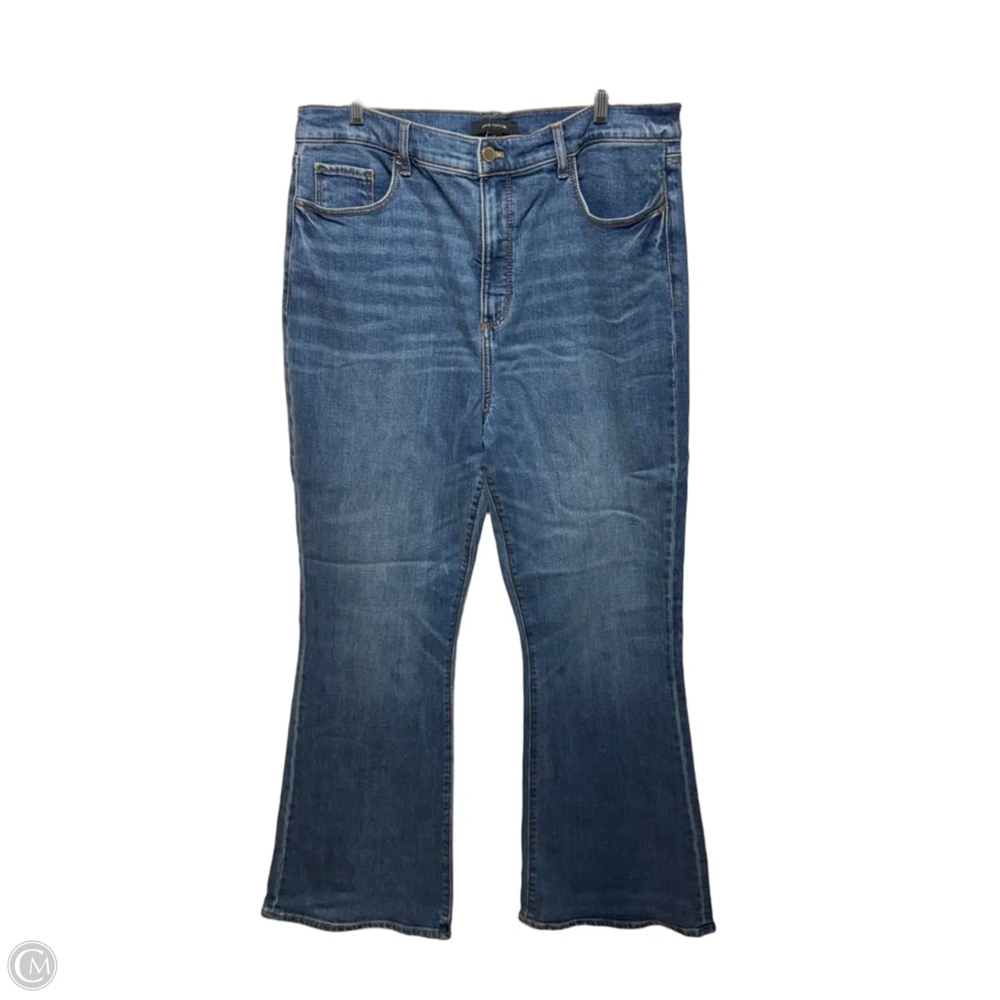 Jeans The Flare High-Rise By Ann Taylor In Blue Denim, Size: 14