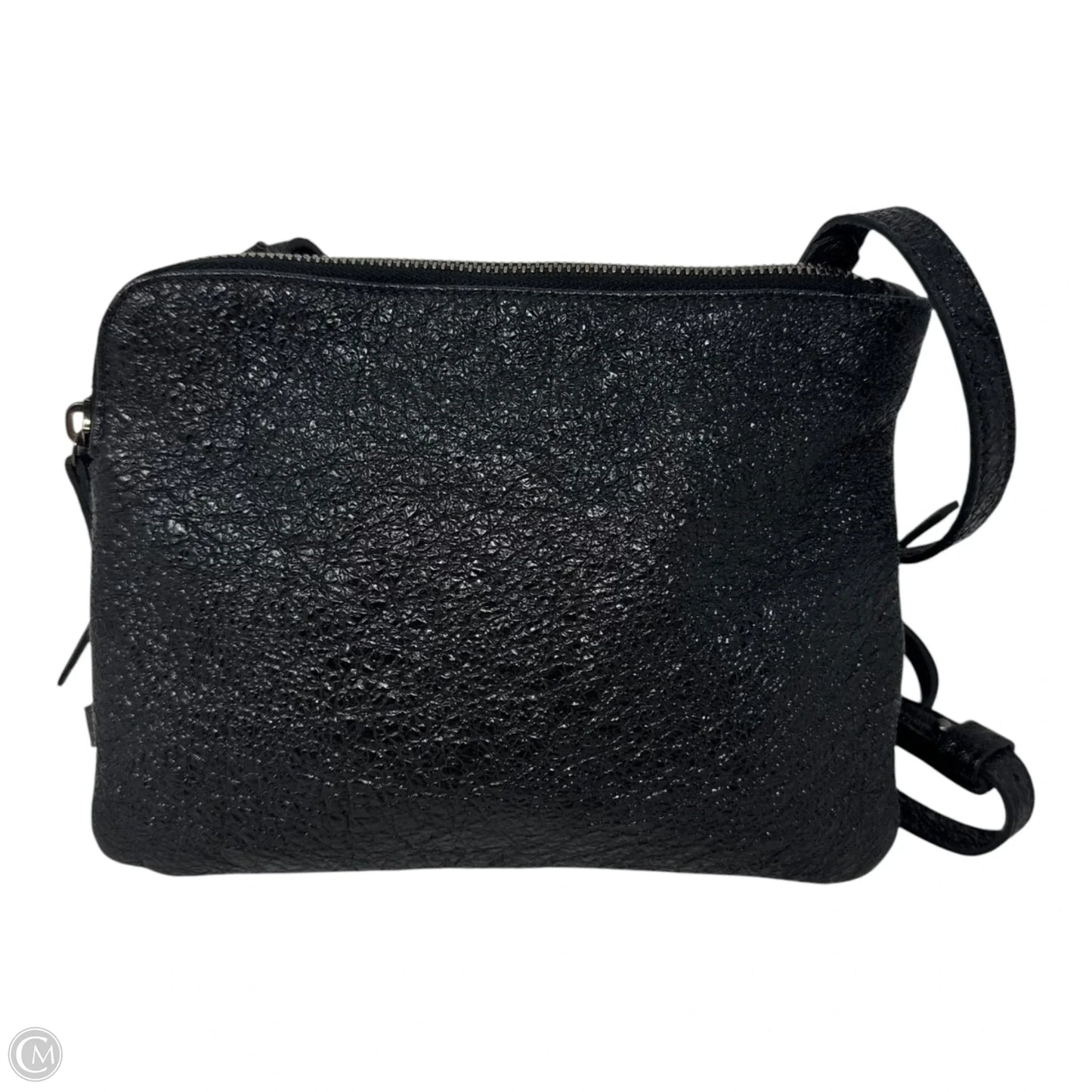 Crinkled Leather Double Zip Crossbody Leather By Eileen Fisher, Size: Medium