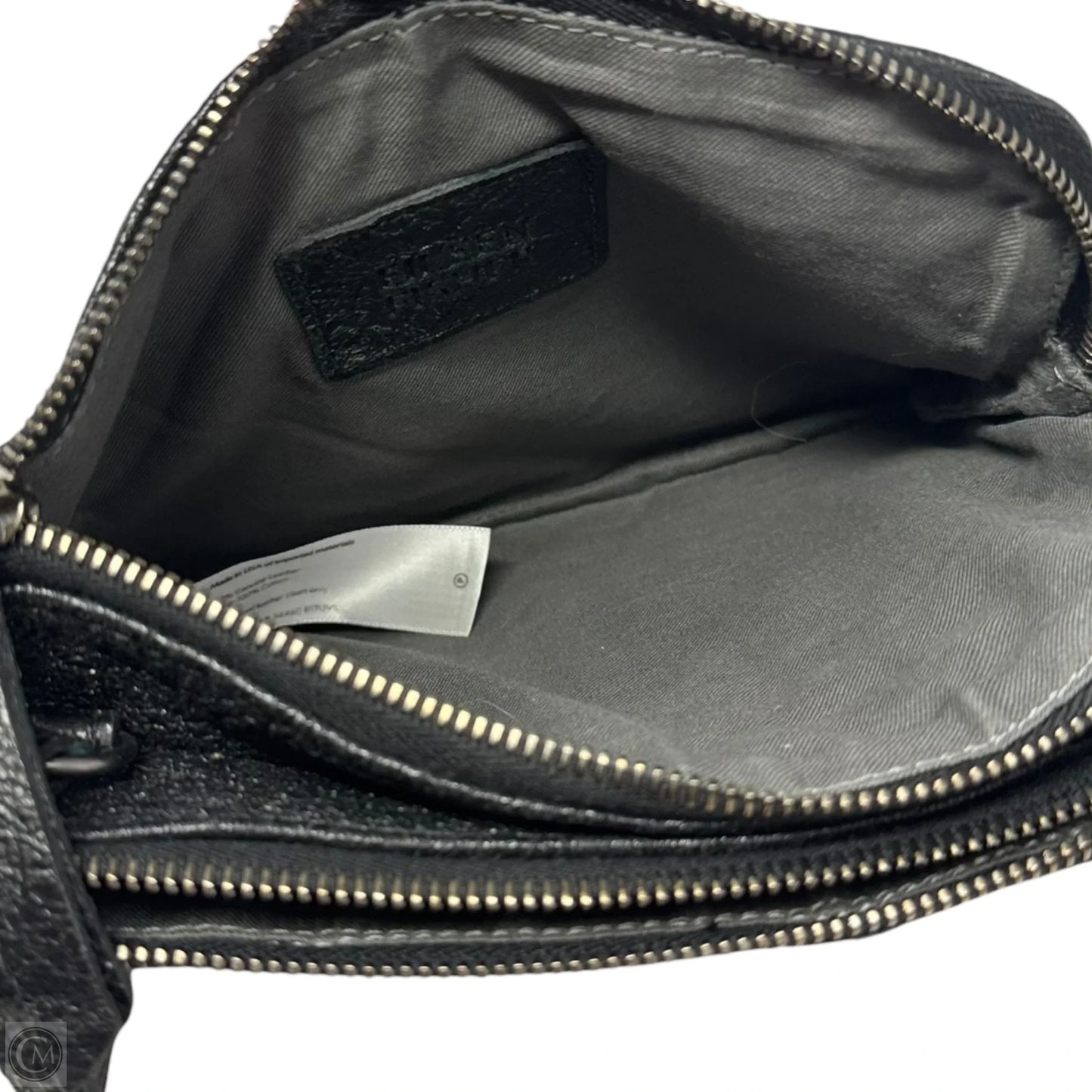 Crinkled Leather Double Zip Crossbody Leather By Eileen Fisher, Size: Medium