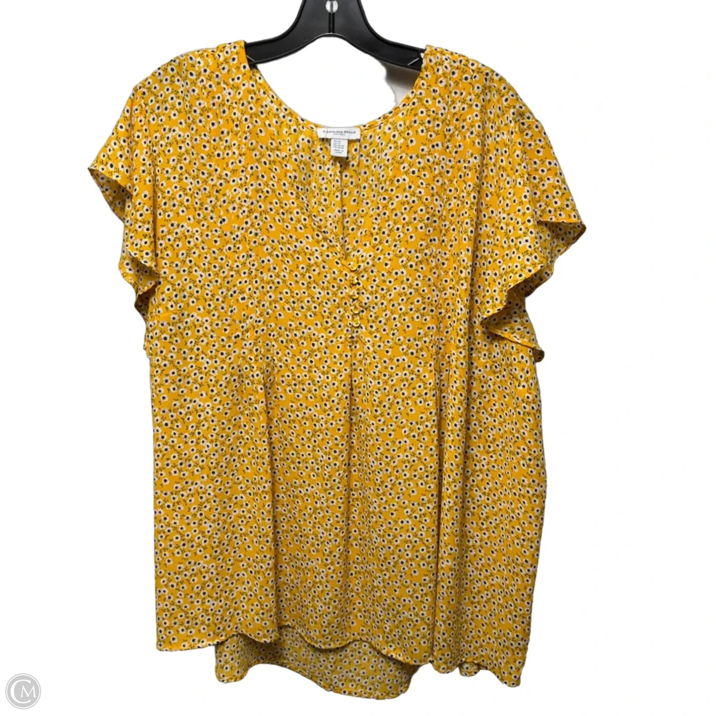 Top Short Sleeve By Carolina Belle In Floral Print, Size: 3x