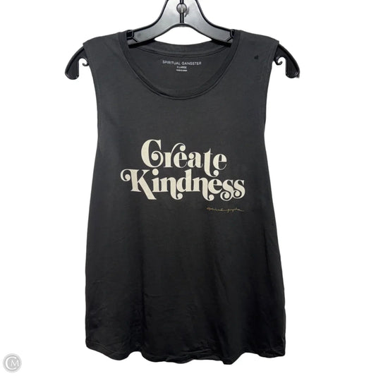 “Create Kindness” Athletic Tank Top By Spiritual Gangster In Black, Size: Xl