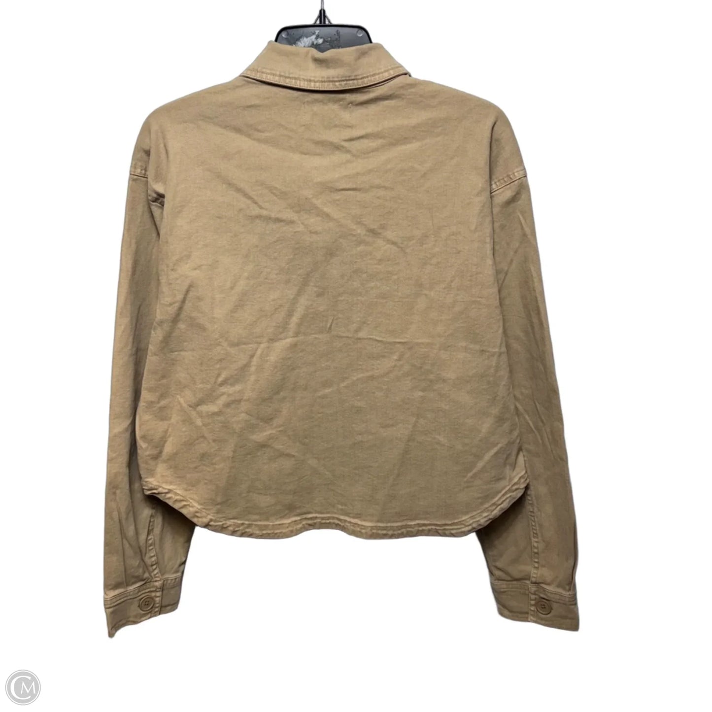 All Day Cropped Washed Jacket By Z Supply In Tan, Size: Xl