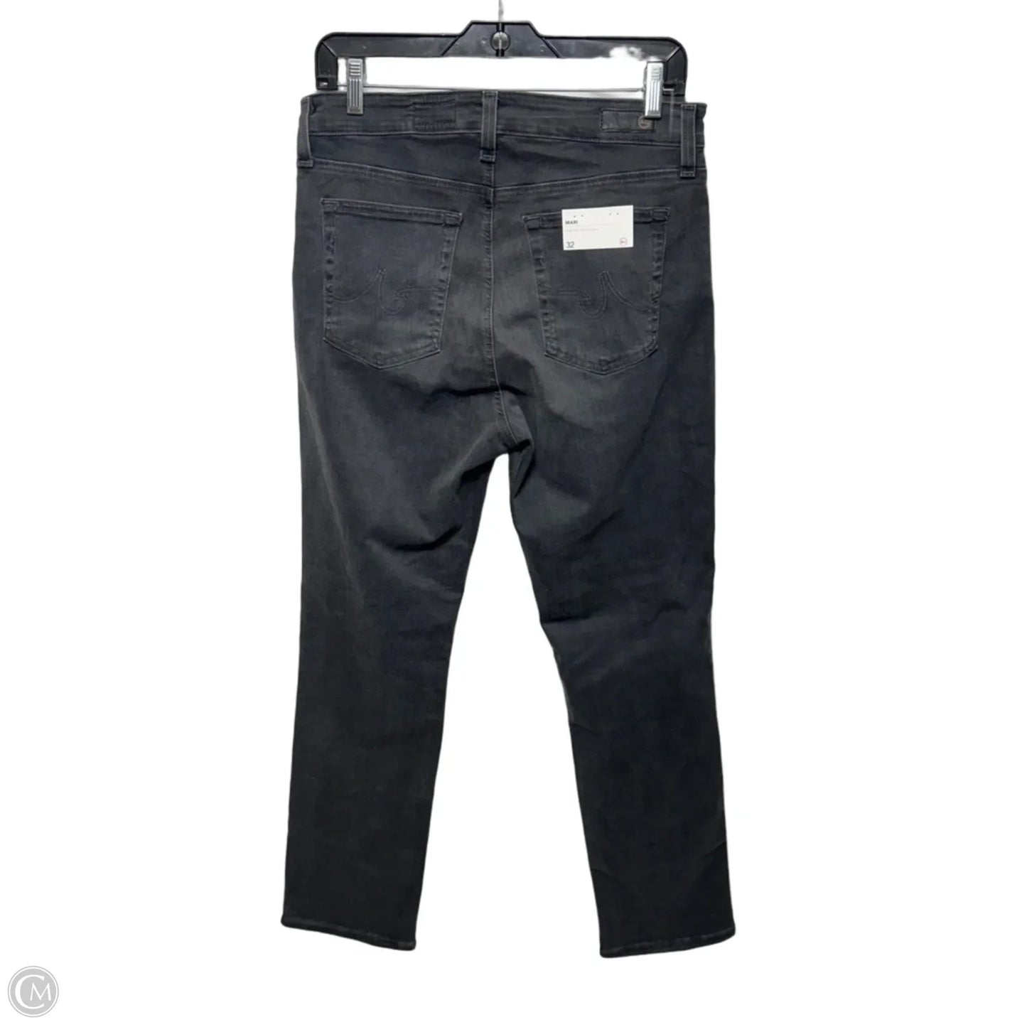 Mari High Rise Slim Straight Jeans By Adriano Goldschmied In Black Denim, Size: 14/32