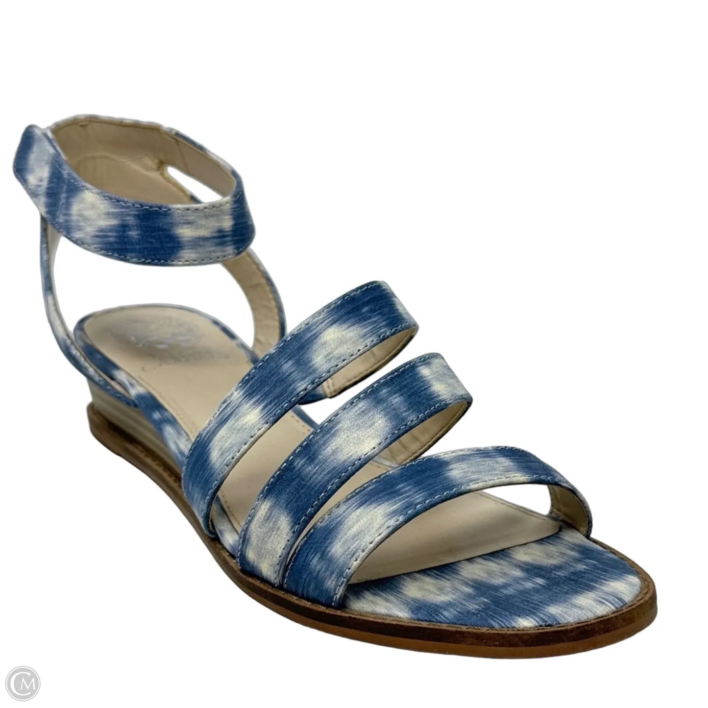 Sandals Flats By Vince Camuto In Blue & Cream, Size: 8
