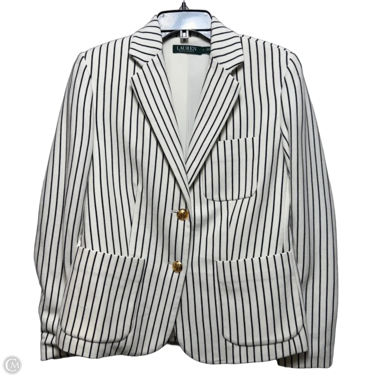Blazer By Lauren By Ralph Lauren In Striped Pattern, Size: 4