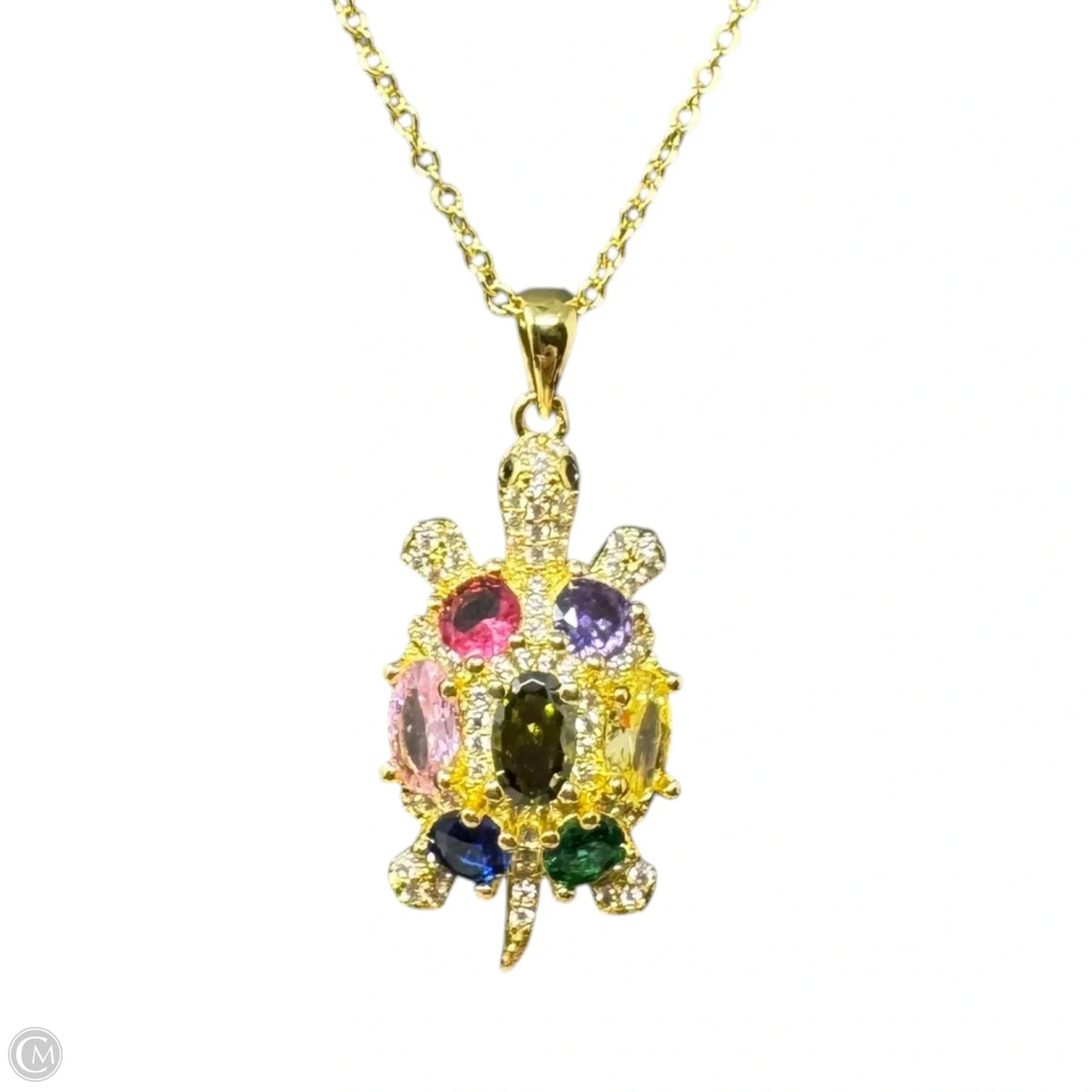 Gemstone Turtle Pendant Necklace