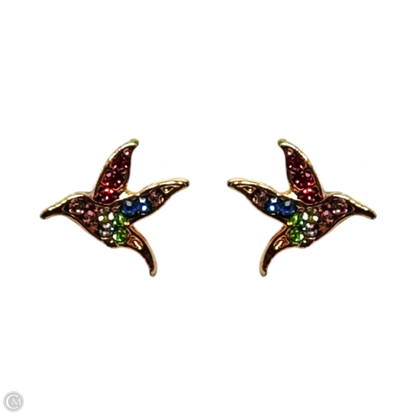 Small Bird Rhinestone Stud Earrings