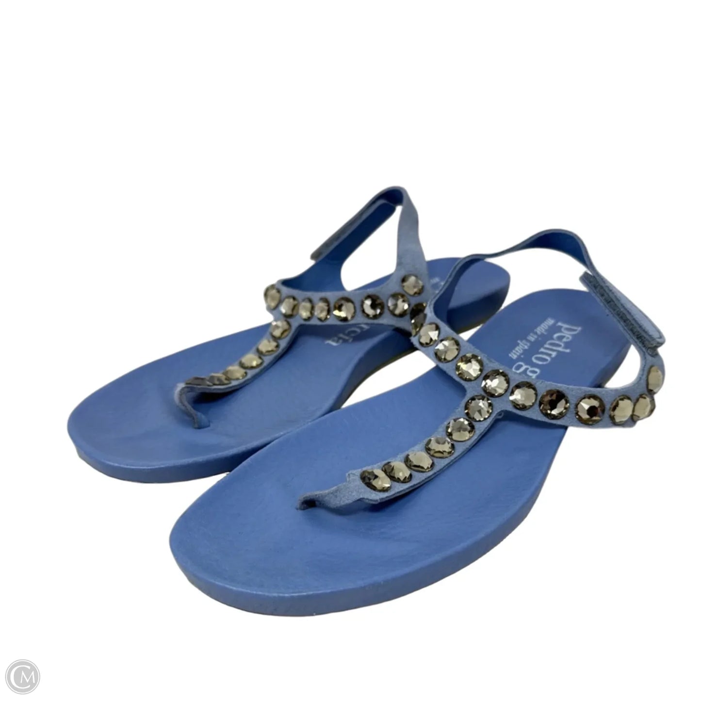Judith Swarovski Crystal Stud Sandals By Pedro Garcia In Blue, Size: 6