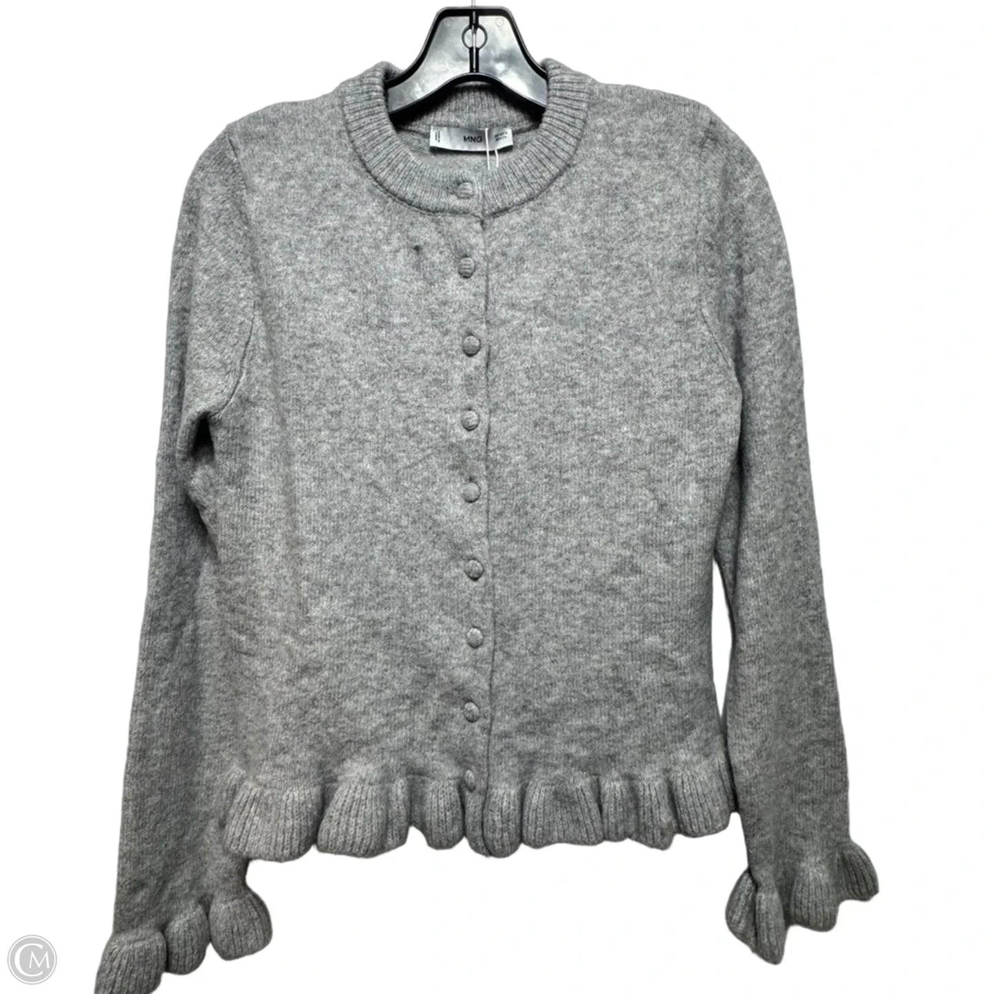 Sweater Cardigan By Mng In Grey, Size: S