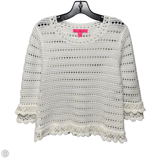 Open Knit Sweater Designer By Lilly Pulitzer In White, Size: M