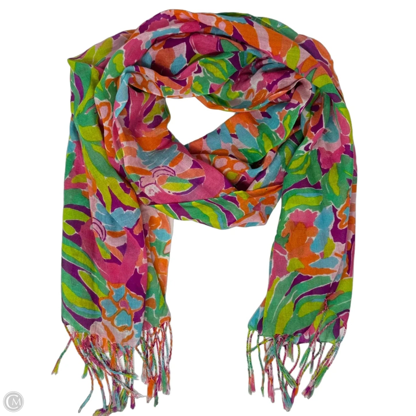 Silk & Cashmere Fringe Long Scarf Designer By Lilly Pulitzer