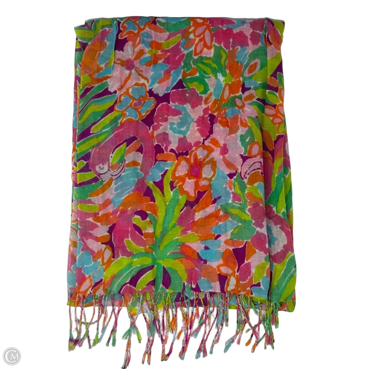 Silk & Cashmere Fringe Long Scarf Designer By Lilly Pulitzer