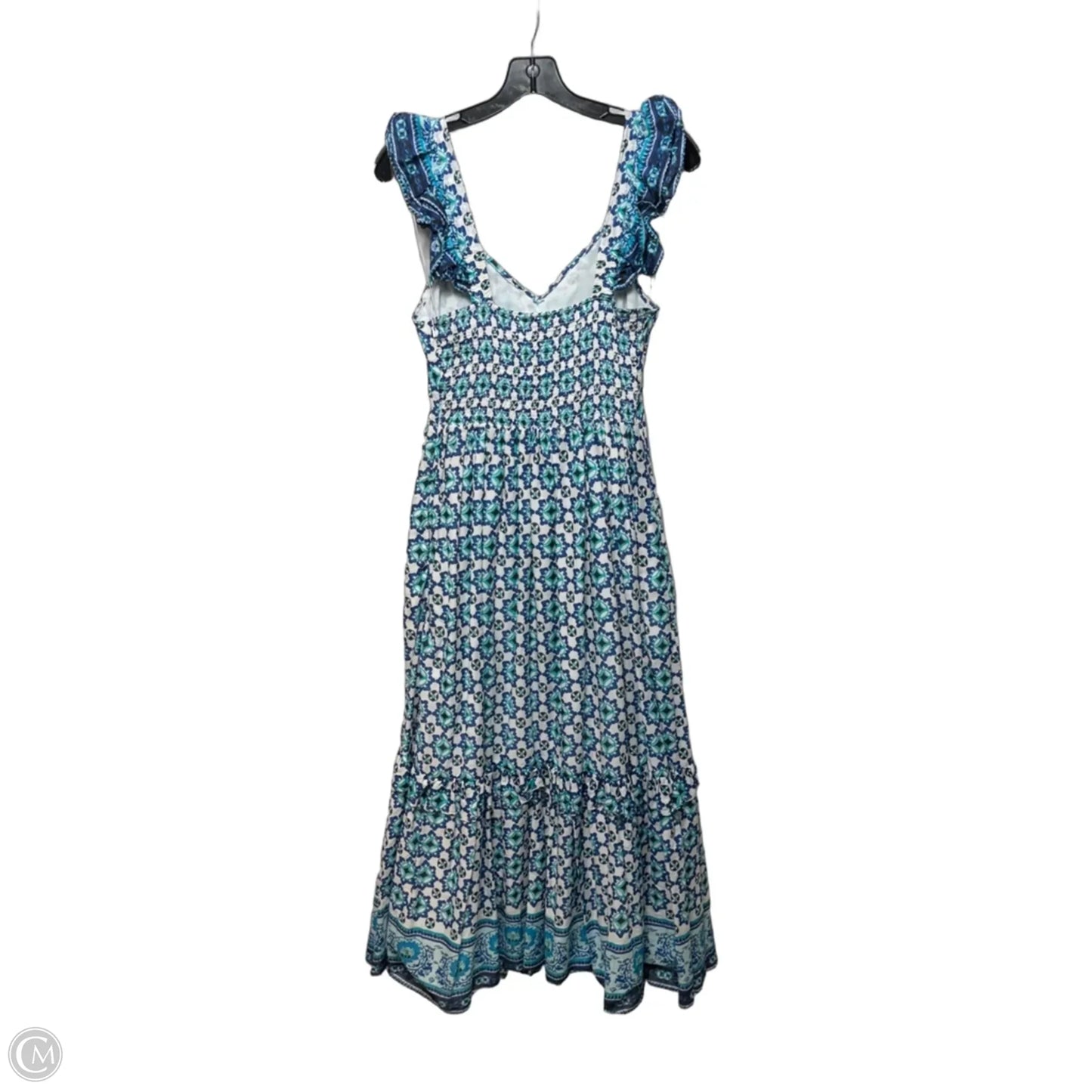 Dress Casual Maxi By Lucky Brand In Blue & Green, Size: S