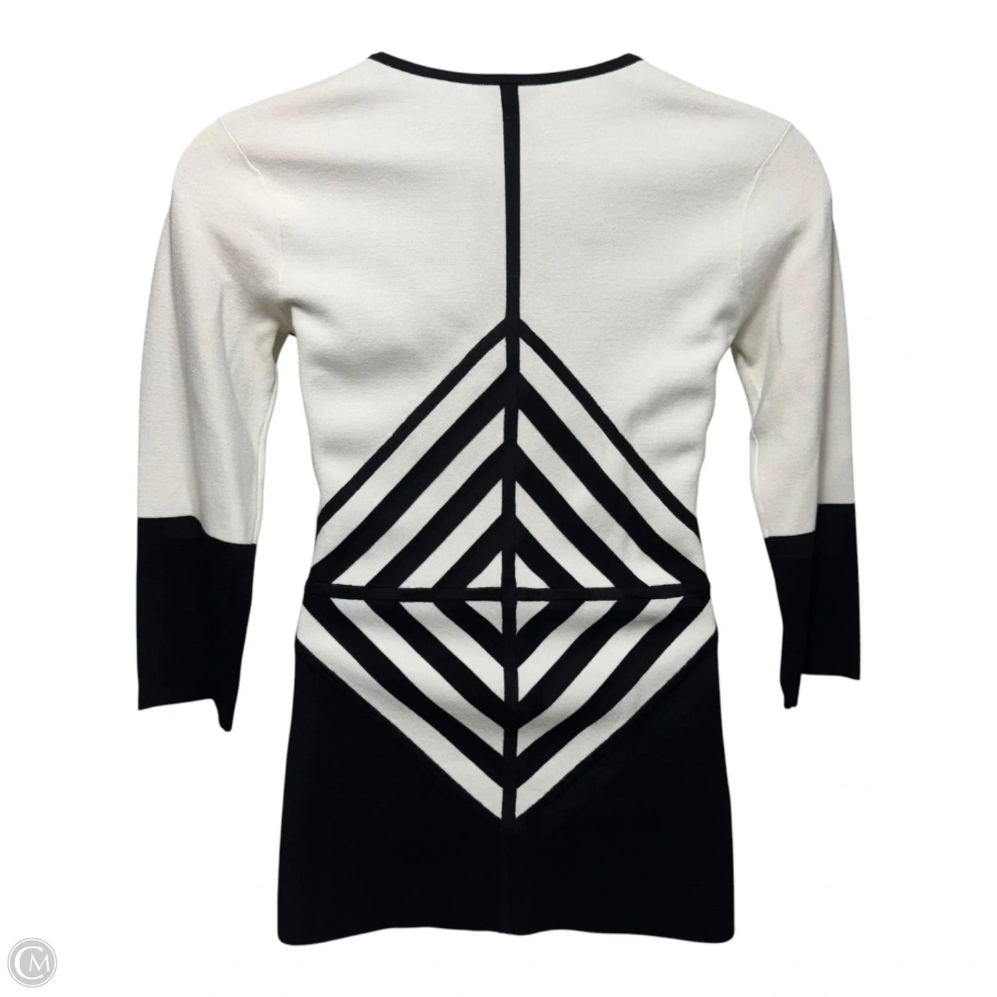 Zip Sweater Cardigan By Doncaster In Black & White, Size: S