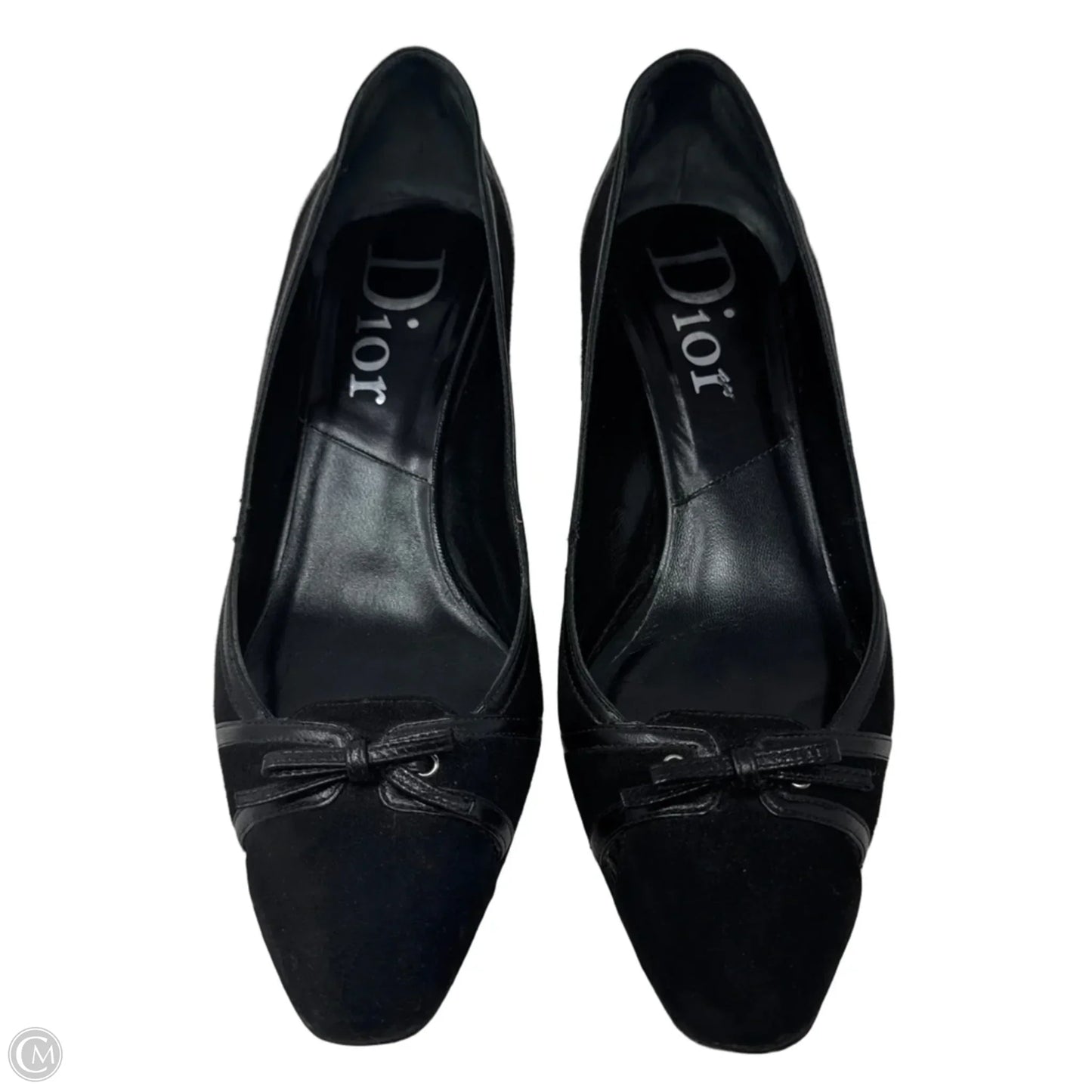 Cutout Kitten Heel Pumps Luxury Designer By Dior In Black, Size: 7.5 (37.5)
