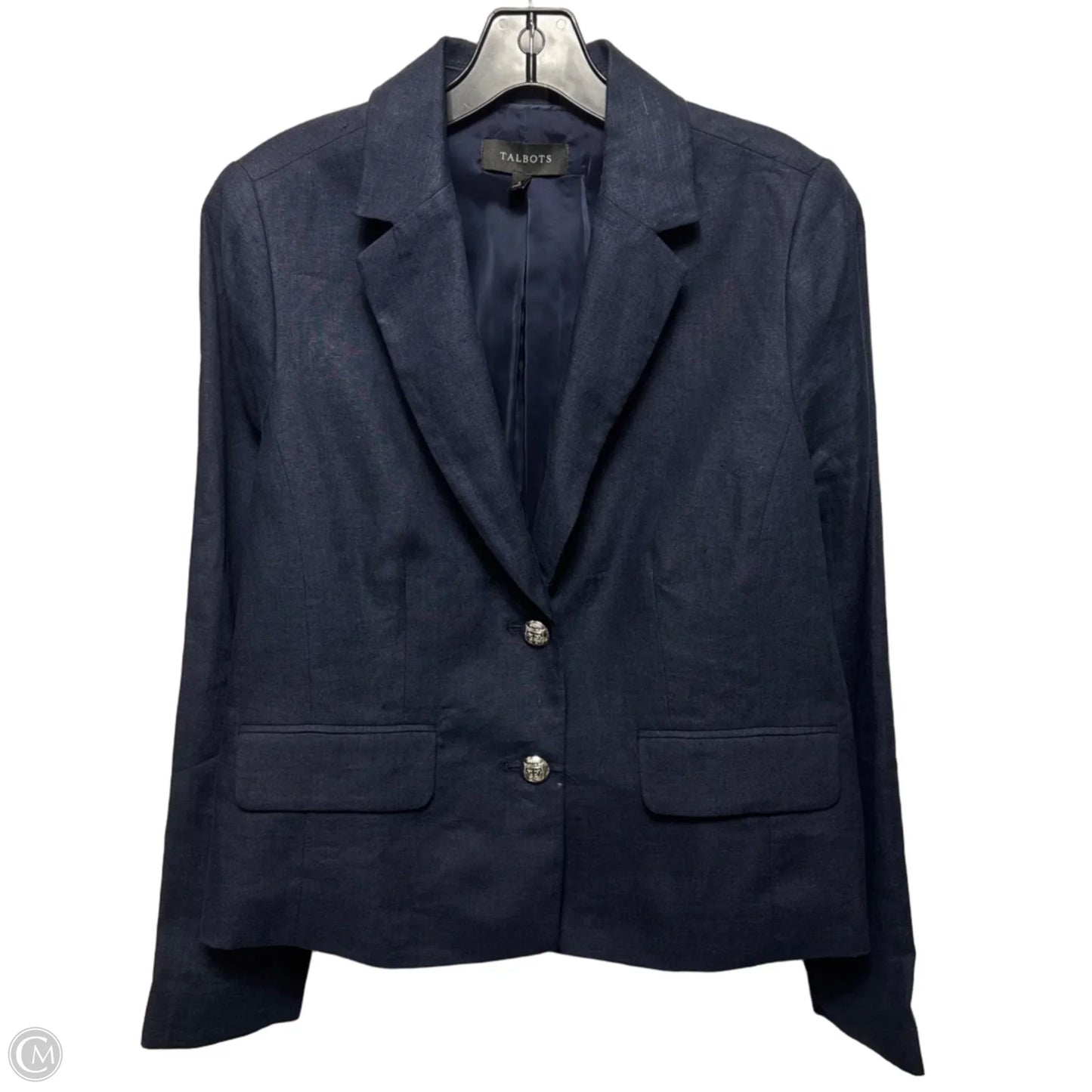 Linen Blazer By Talbots In Navy, Size: 8