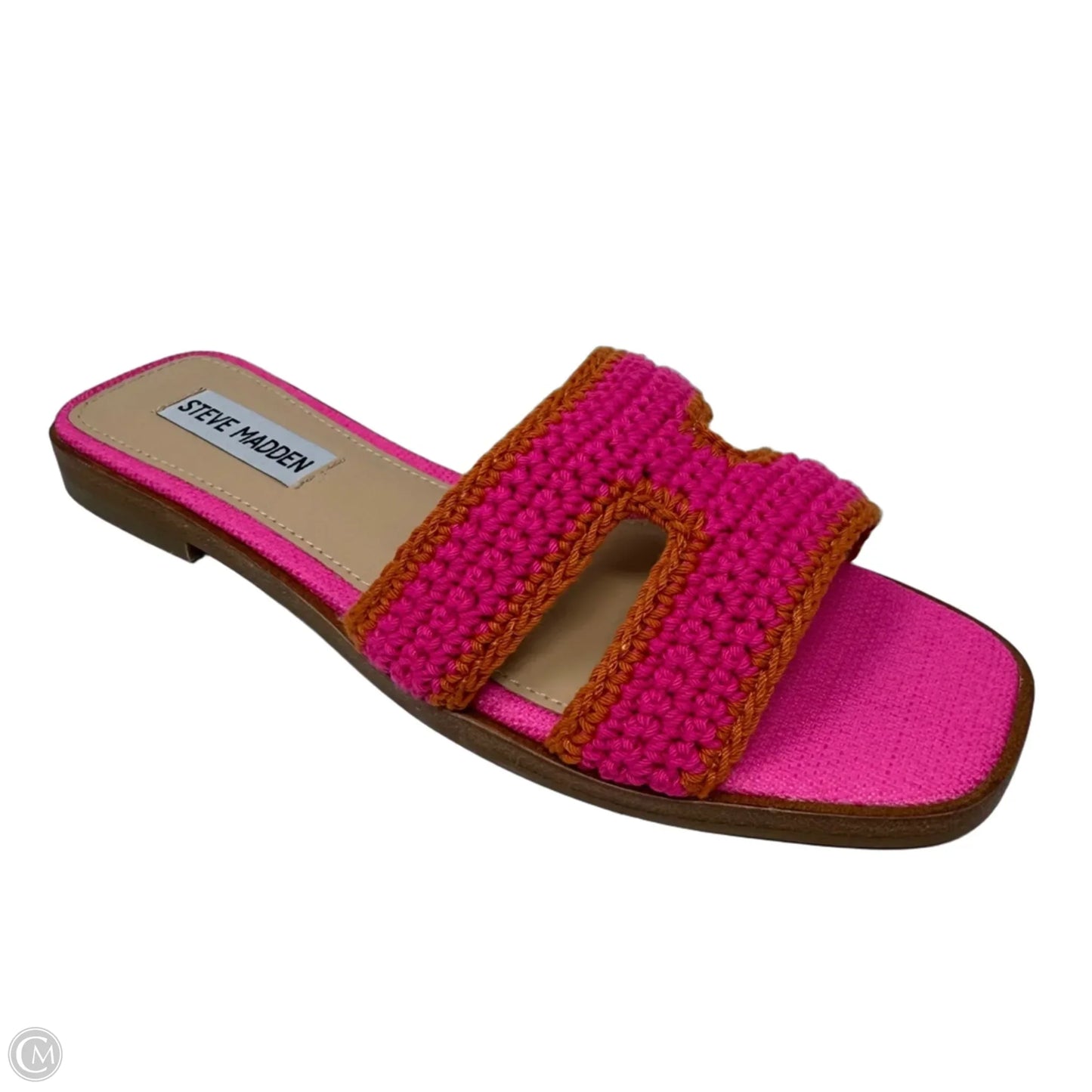 Hadyn Crochet Flat Sandals By Steve Madden In Orange & Pink, Size: 6.5