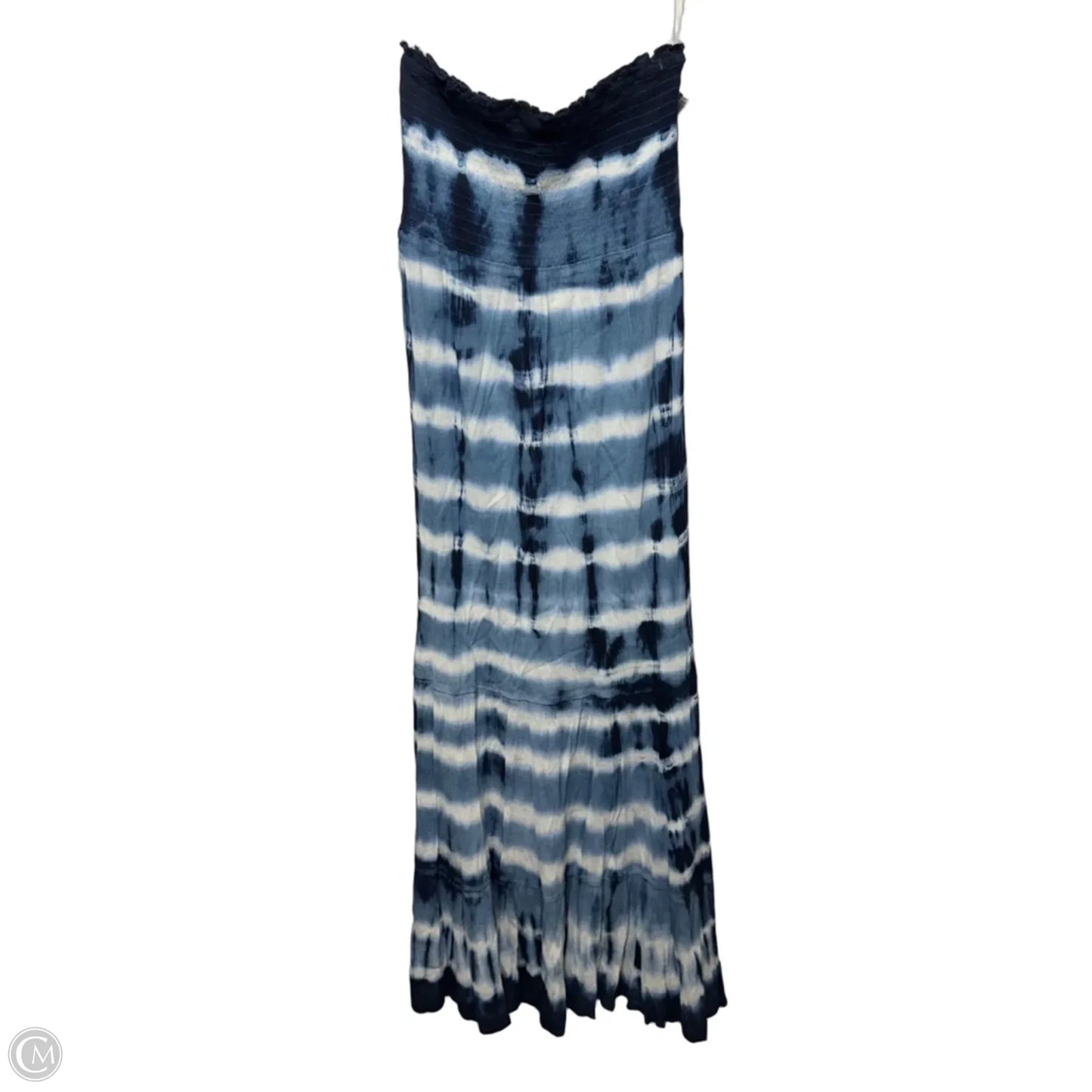 Strapless Dress Casual Maxi By Aerie In Blue & White Tie-Dye, Size: Xs