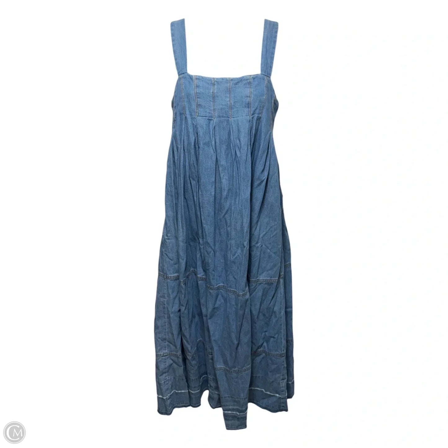 Pretty In Pleats Midi Dress By Free People In Blue Denim, Size: XS