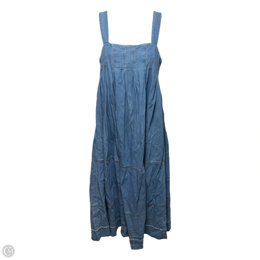 Pretty In Pleats Midi Dress By Free People In Blue Denim, Size: XS