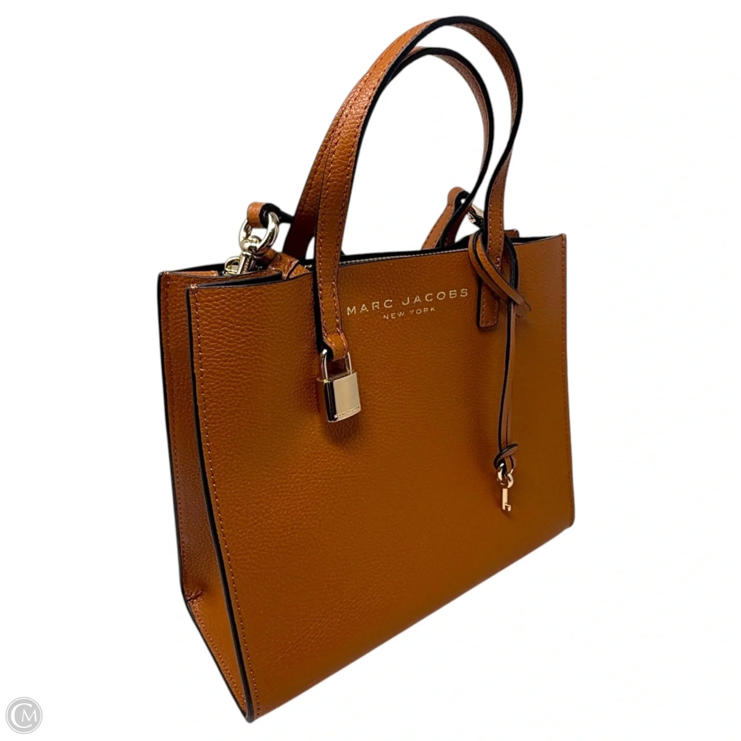 Mini Grind Leather Tote Luxury Designer By Marc Jacobs, Size: Small